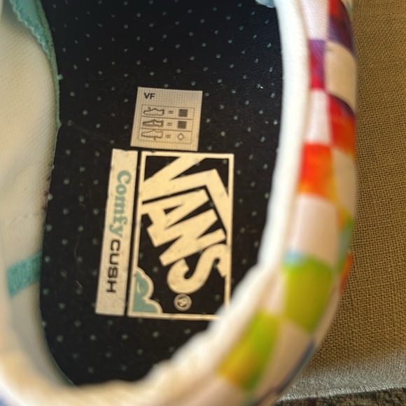 #40❤️/55❤️ BNWT Vans ComfyCush Era Tie-Dye Rainbow Checkerboard Skate Shoes - Picture 8 of 9